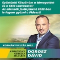 Dorosz Dávid, a Párbeszéd, az LMP, az MSZP, a Momentum és a Jobbik jelöltje győzött  Pest megye 5-ös számú választókerületében 6510 szavazattal